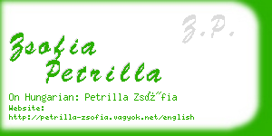 zsofia petrilla business card